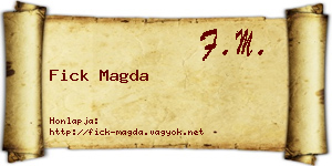 Fick Magda névjegykártya